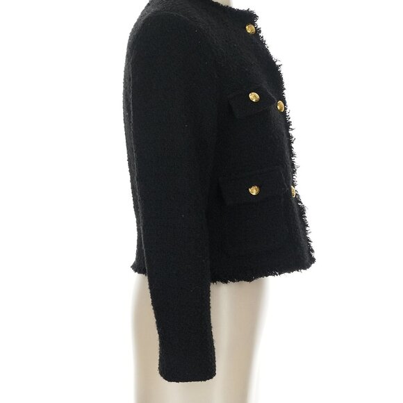 NWT Mango MNG Pocket tweed jacket in Black, Size XS, $149 - Picture 8 of 8
